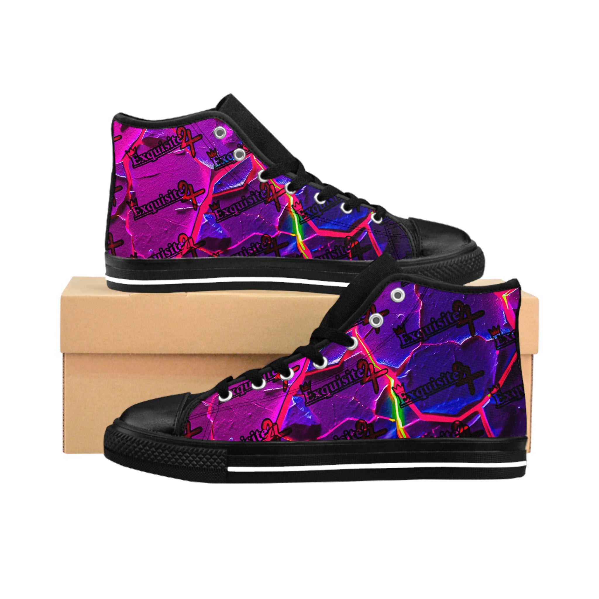 Psychedelic Lava High-Top Sneakers — Men's Classic Canvas Shoes
