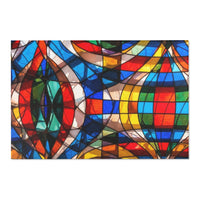 Stained Glass Mosaic Area Rug — Vibrant Geometric Decorative Floor Mat
