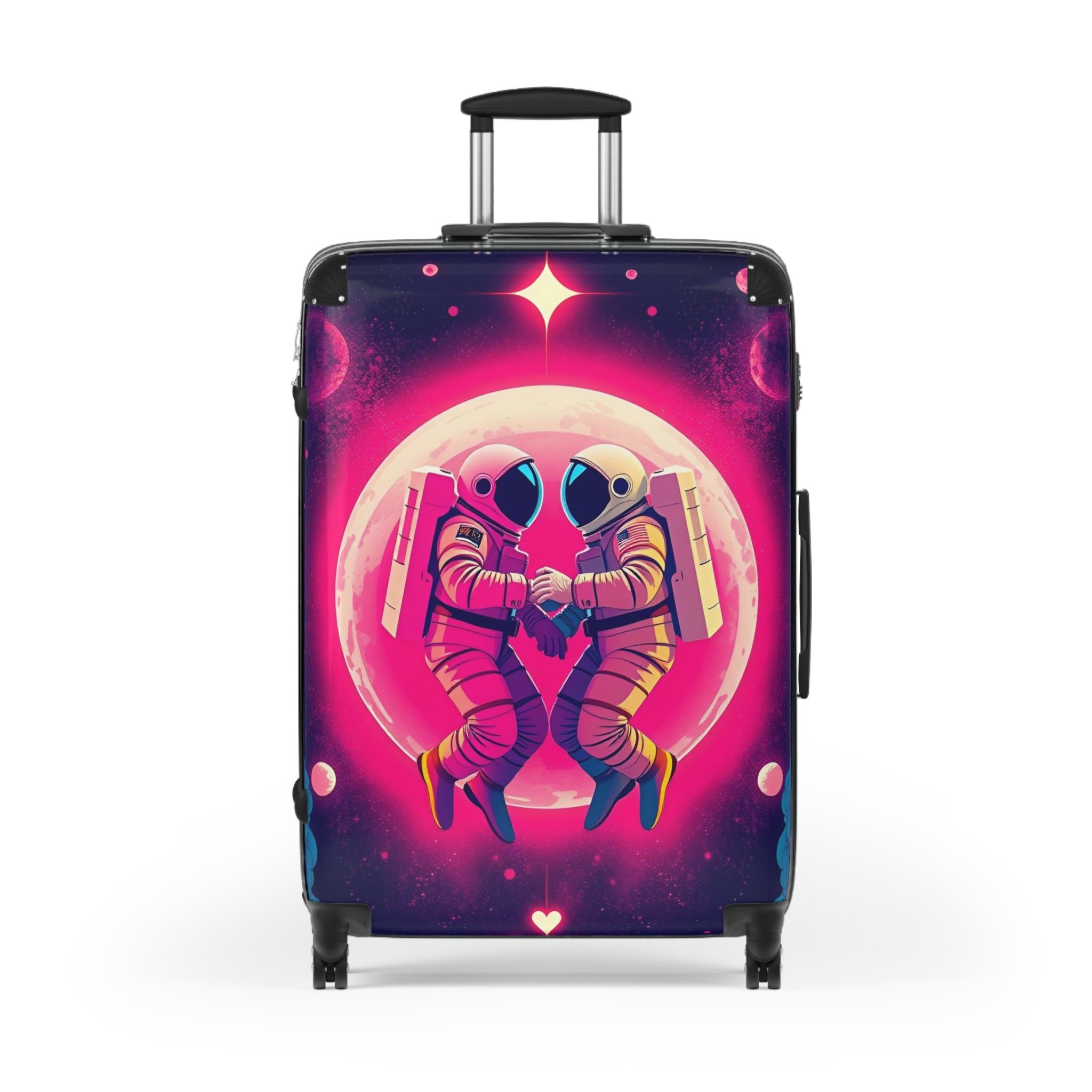 Cosmic Love Suitcase – Pink Astronaut Couple Carry-On
