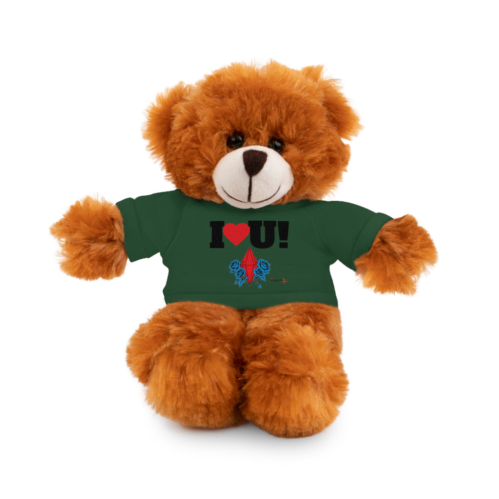 Plush Bear with Branded Tee – Red Diamond and Blue Roses Teddy