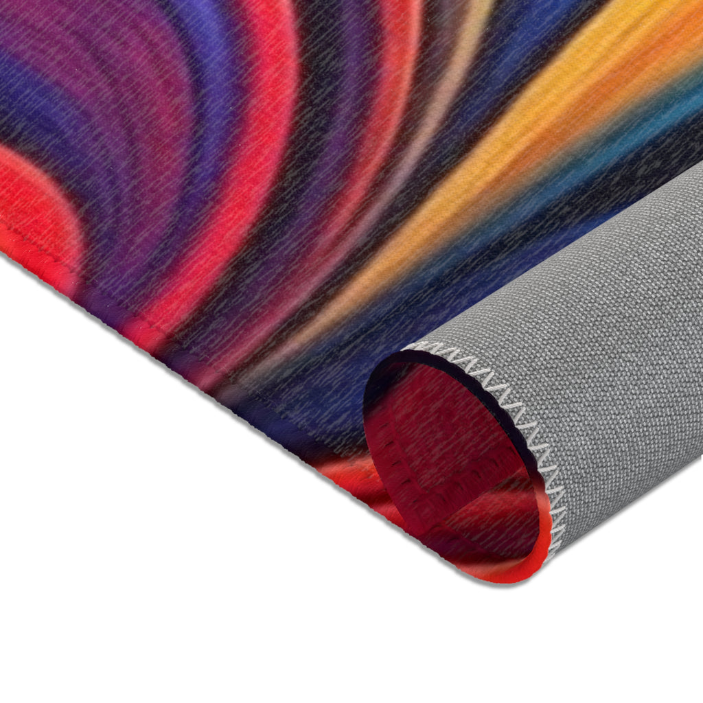 Vibrant Floral Swirl Area Rug — Colorful Rose Accent Rug
