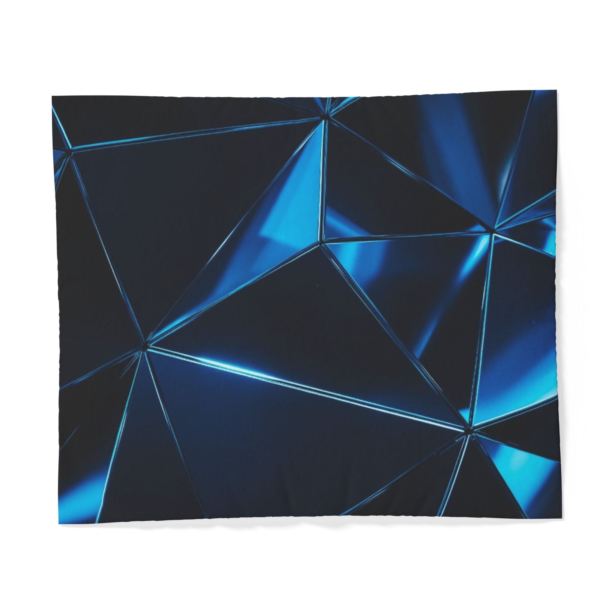 Geometric Blue Crystal Cotton Duvet Cover