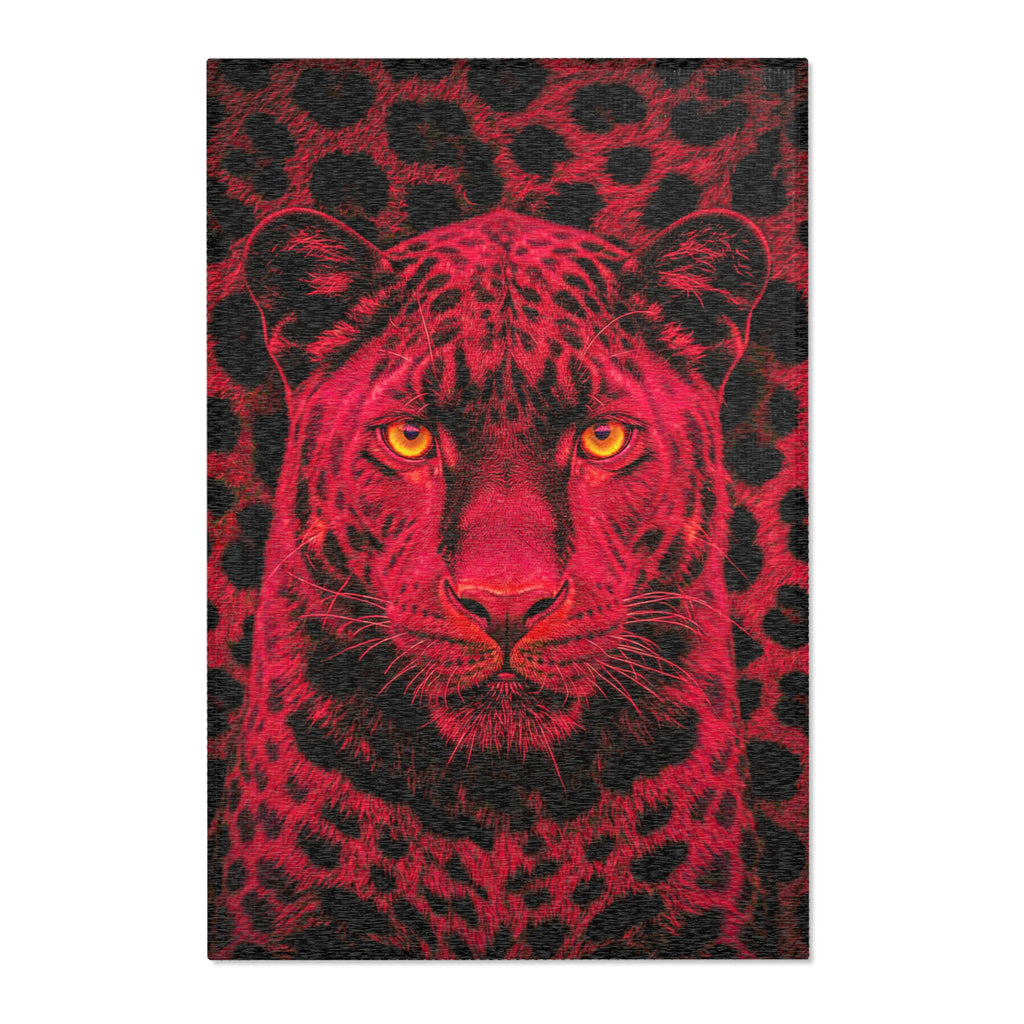 Red Leopard Area Rug – Bold Neon Leopard Accent Rug