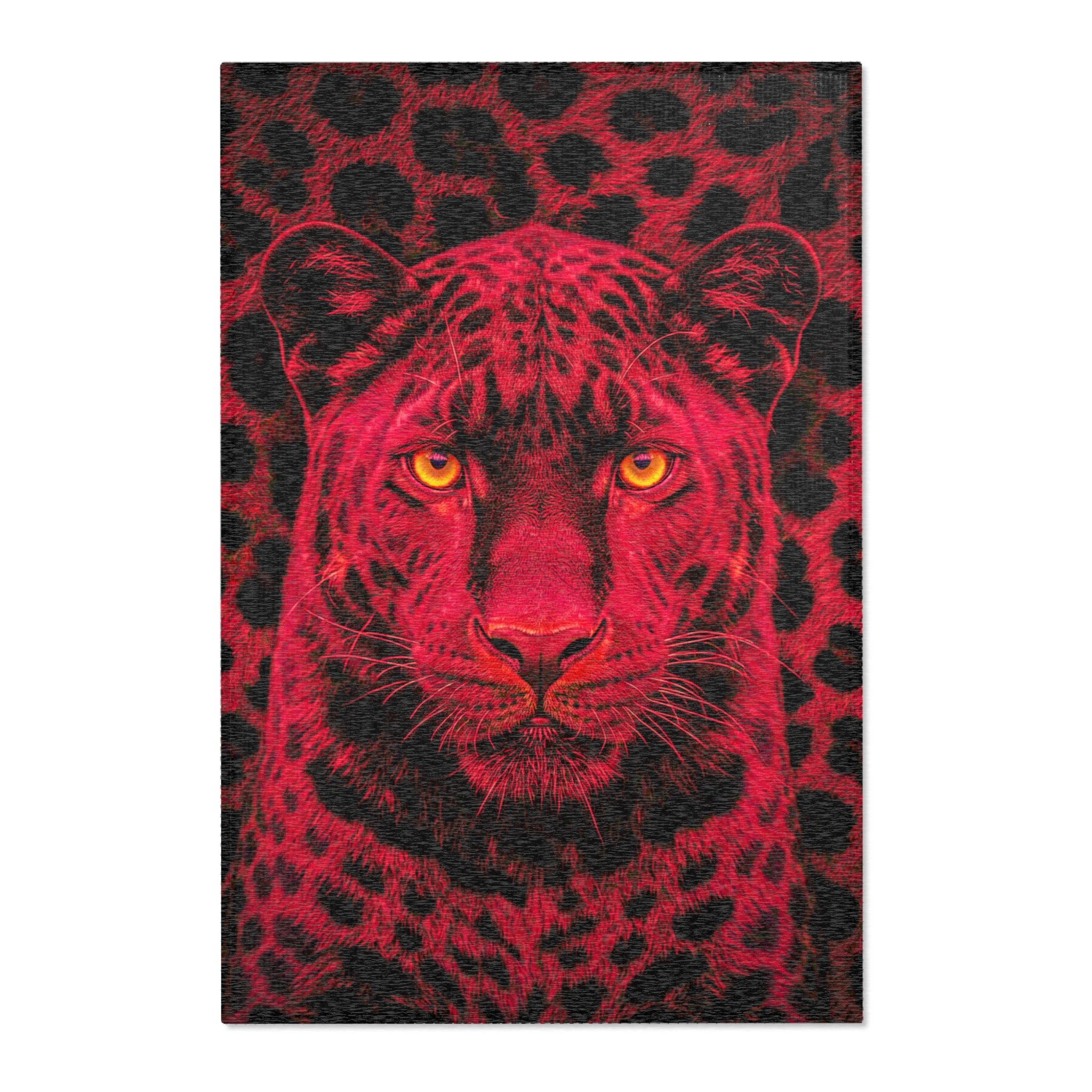 Red Leopard Area Rug – Bold Neon Leopard Accent Rug