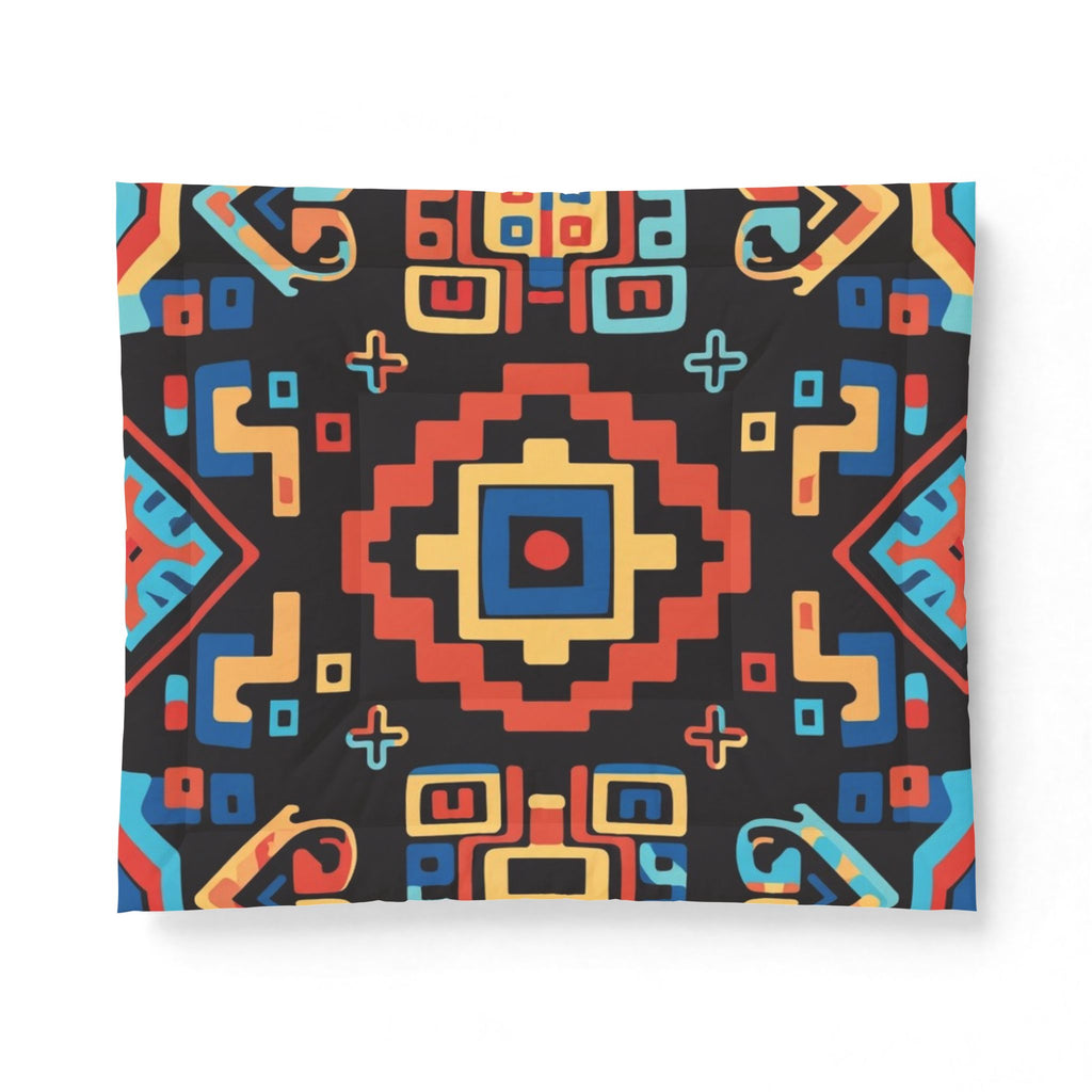 Bohemian Aztec Cotton Comforter – Colorful Geometric Quilt for Bedroom