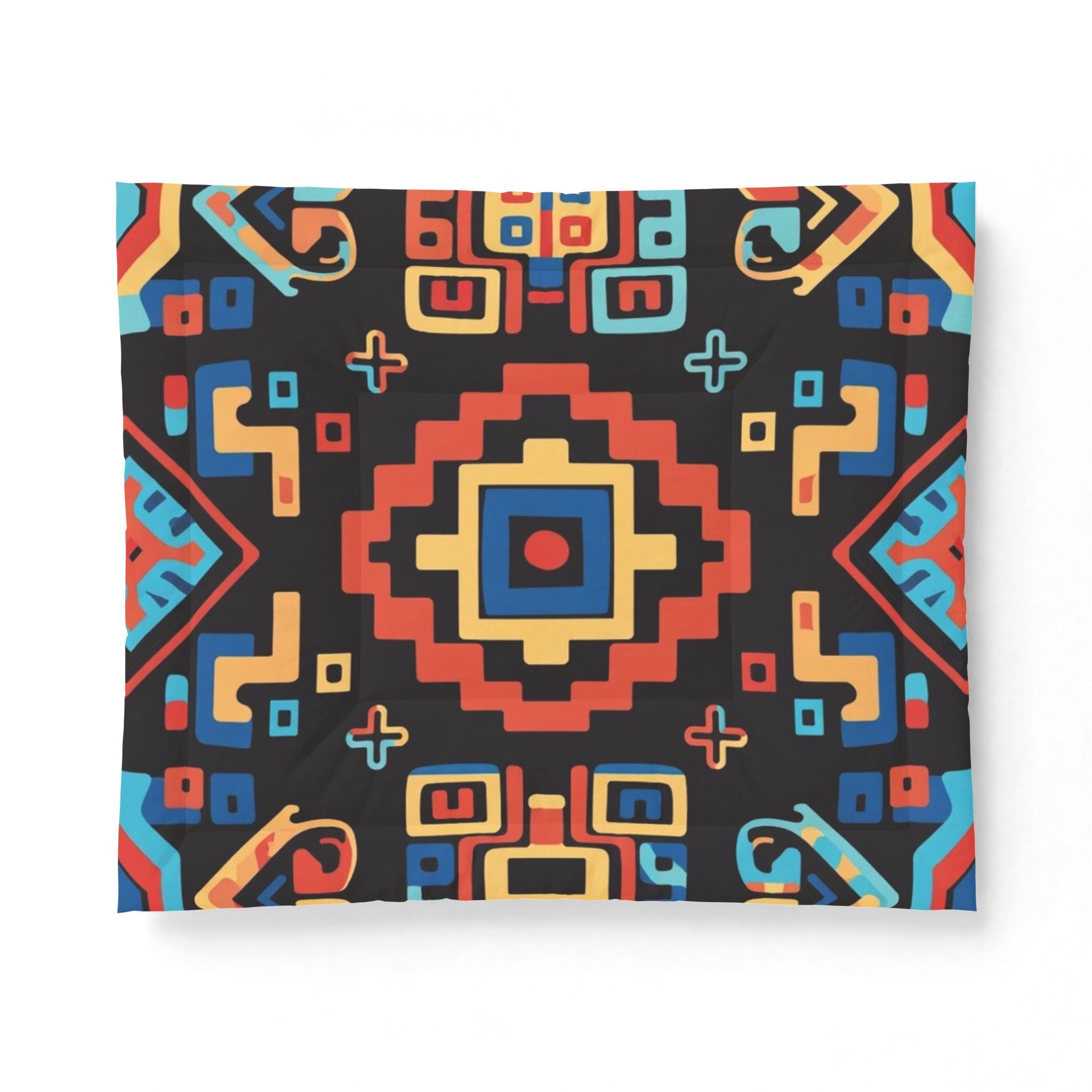 Bohemian Aztec Cotton Comforter – Colorful Geometric Quilt for Bedroom