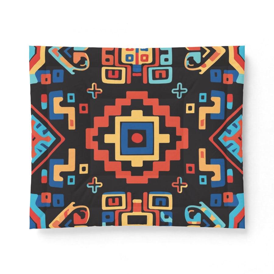 Bohemian Aztec Cotton Comforter – Colorful Geometric Quilt for Bedroom