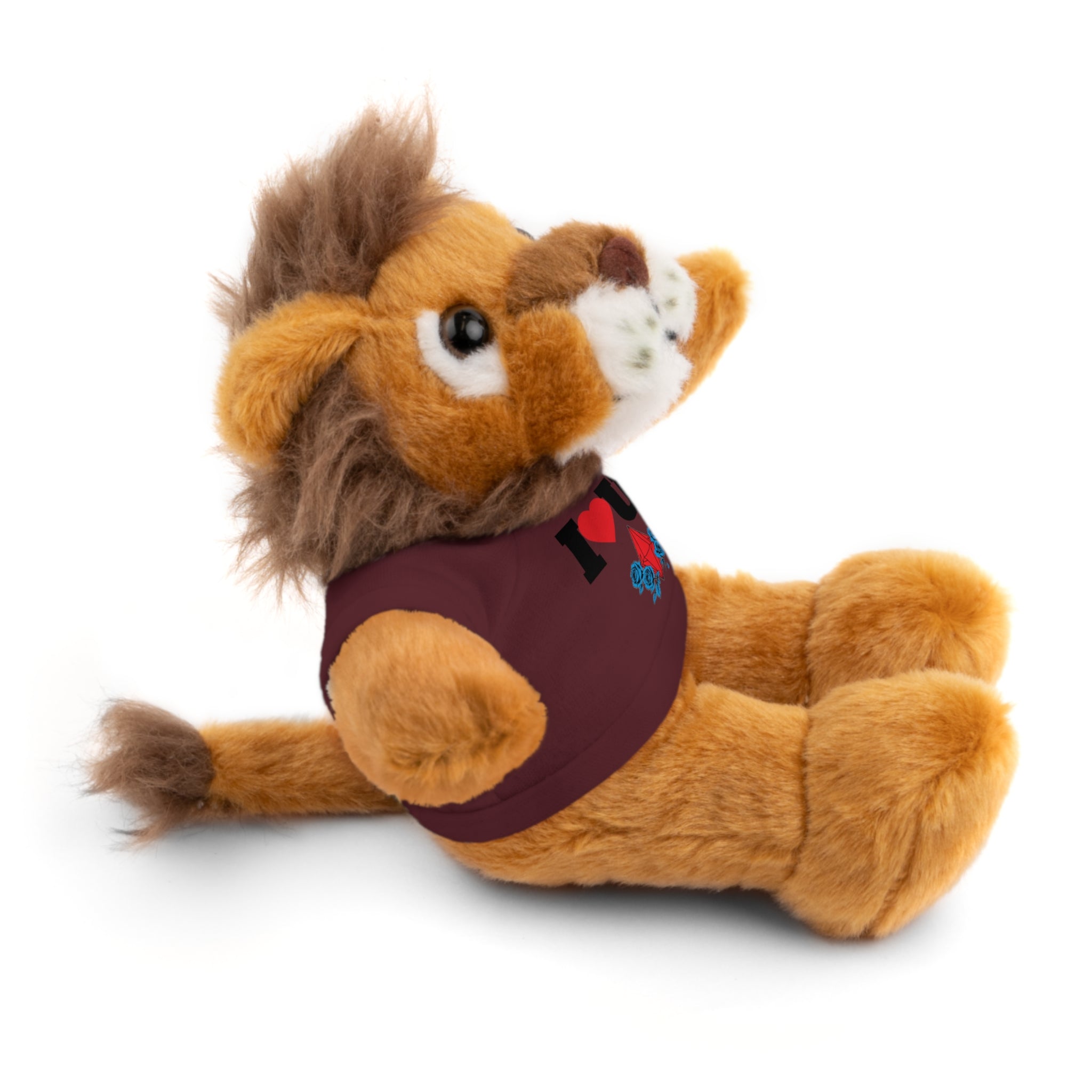 Plush Bear with Branded Tee – Red Diamond and Blue Roses Teddy