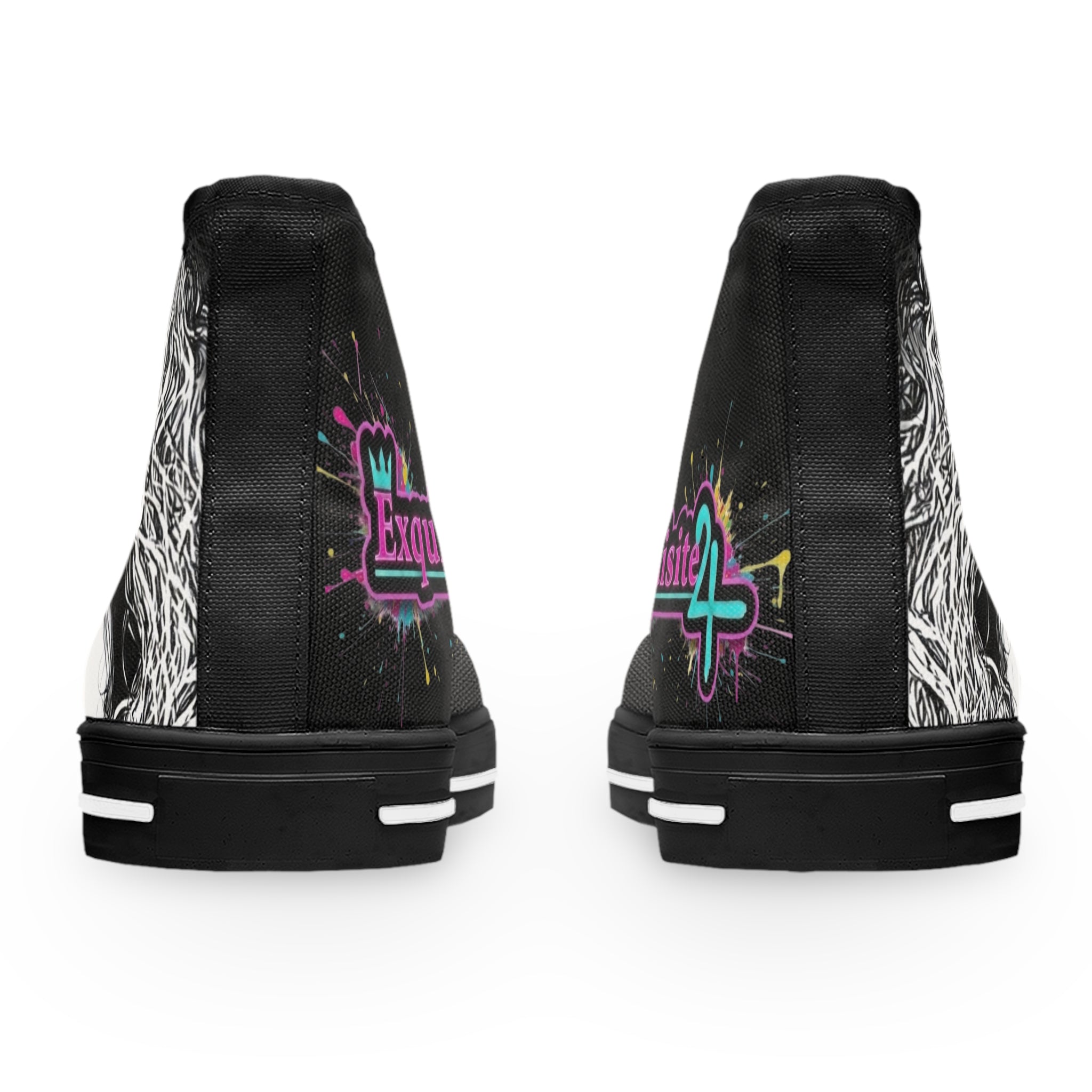 Women's High Top Sneakers — Bold Pop Art Face Design