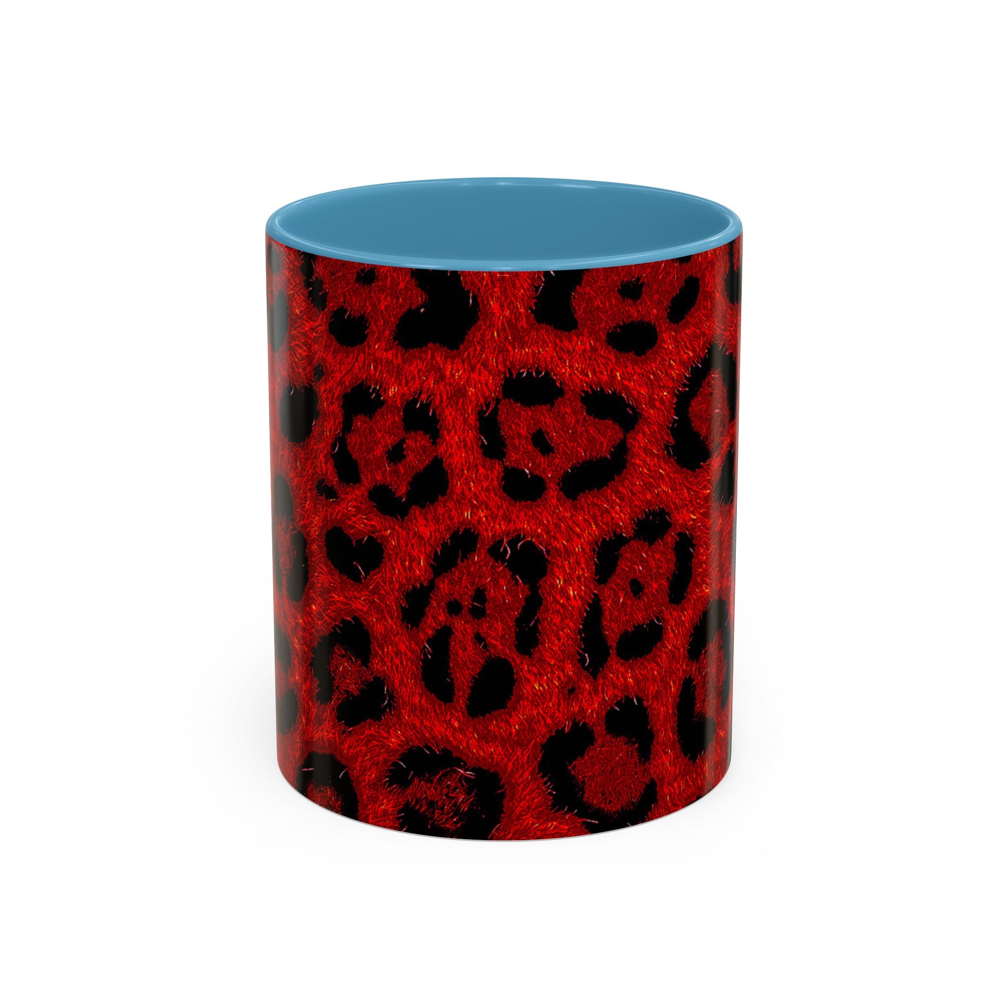 Red Leopard Print Accent Coffee Mug (11/15oz)