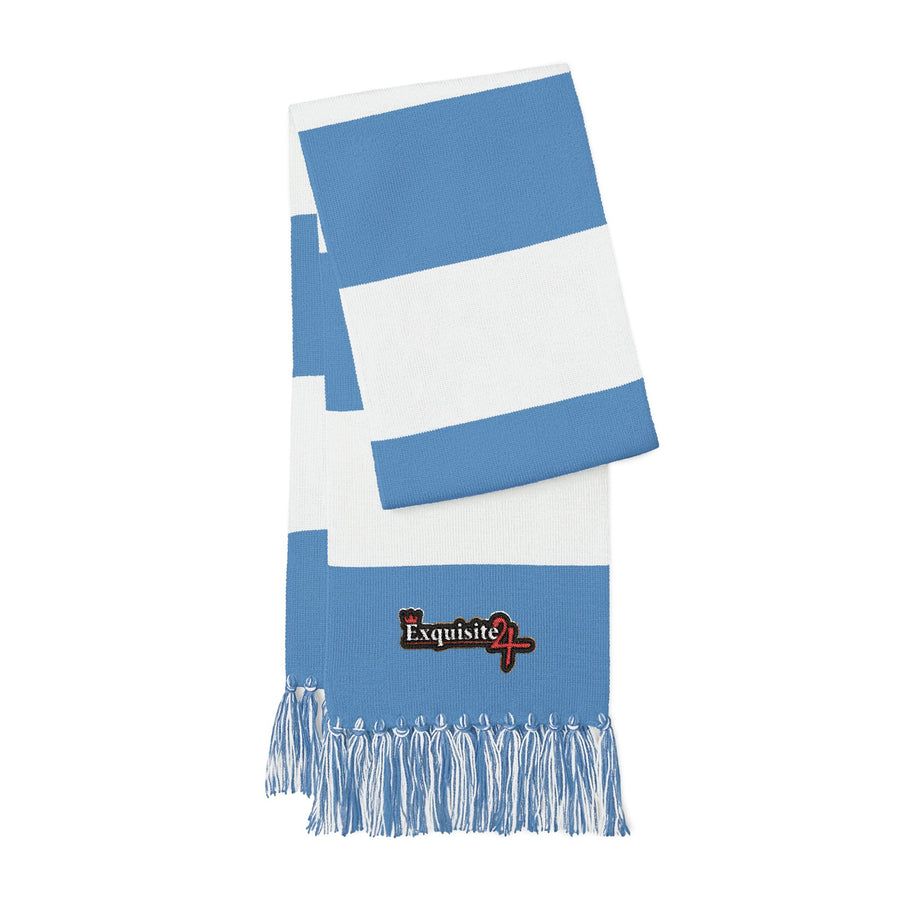 Embroidered Spectator Scarf — Striped Team Fan Scarf with Fringe