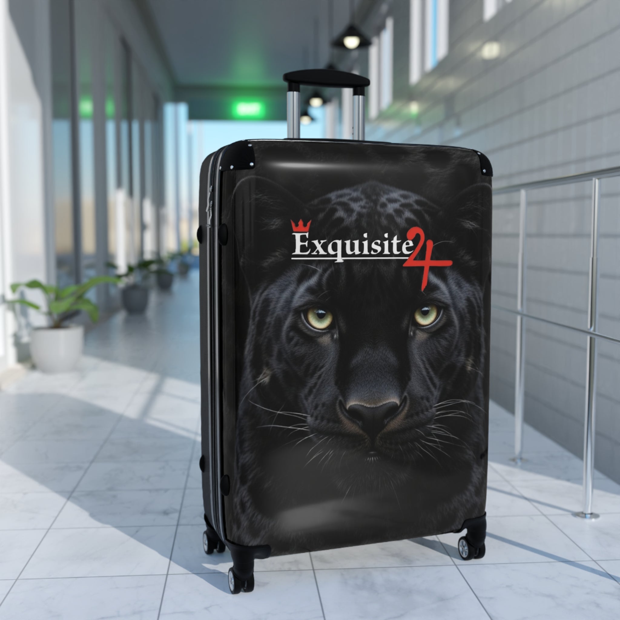 Royal Black Panther Carry-On Suitcase with Exquisite 24 Logo — Bold Travel Luggage