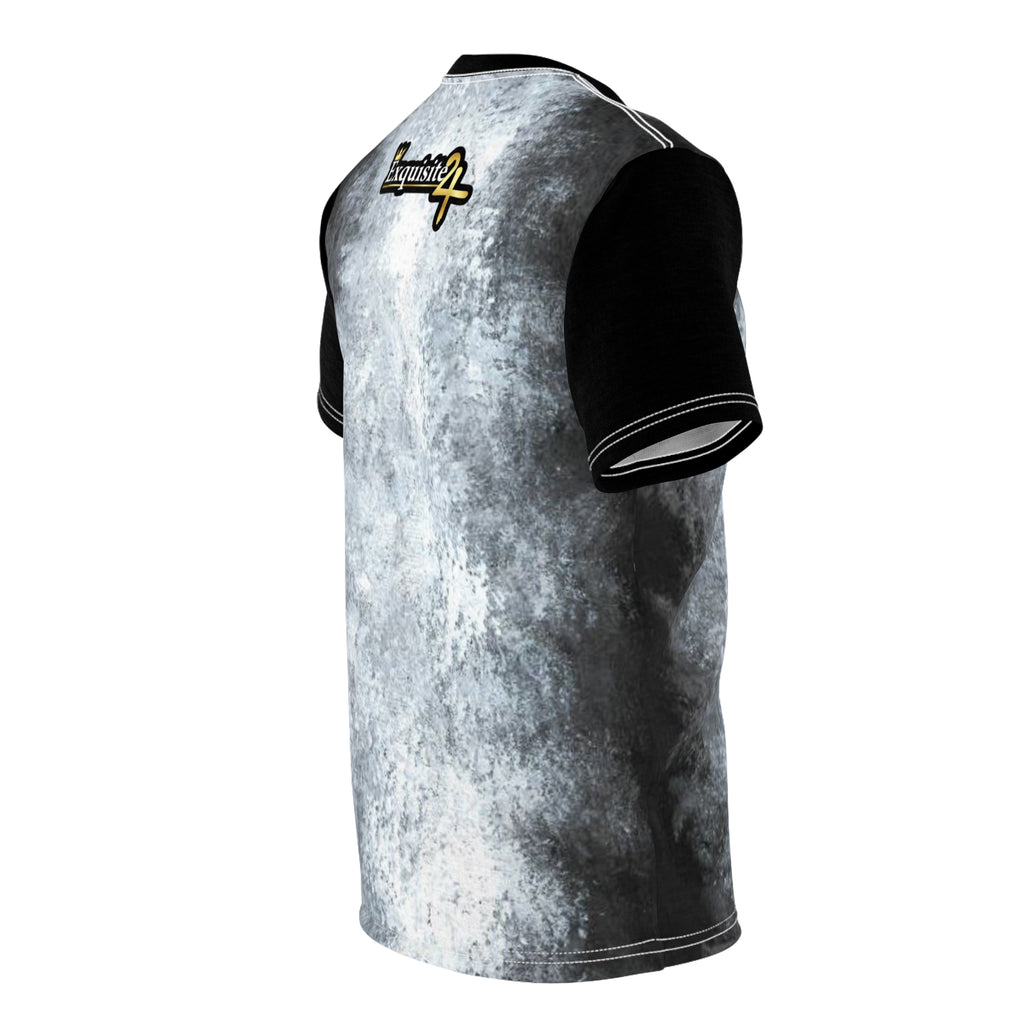Exquisite 24 Logo Tee — Distressed Grey All-Over Print T-Shirt