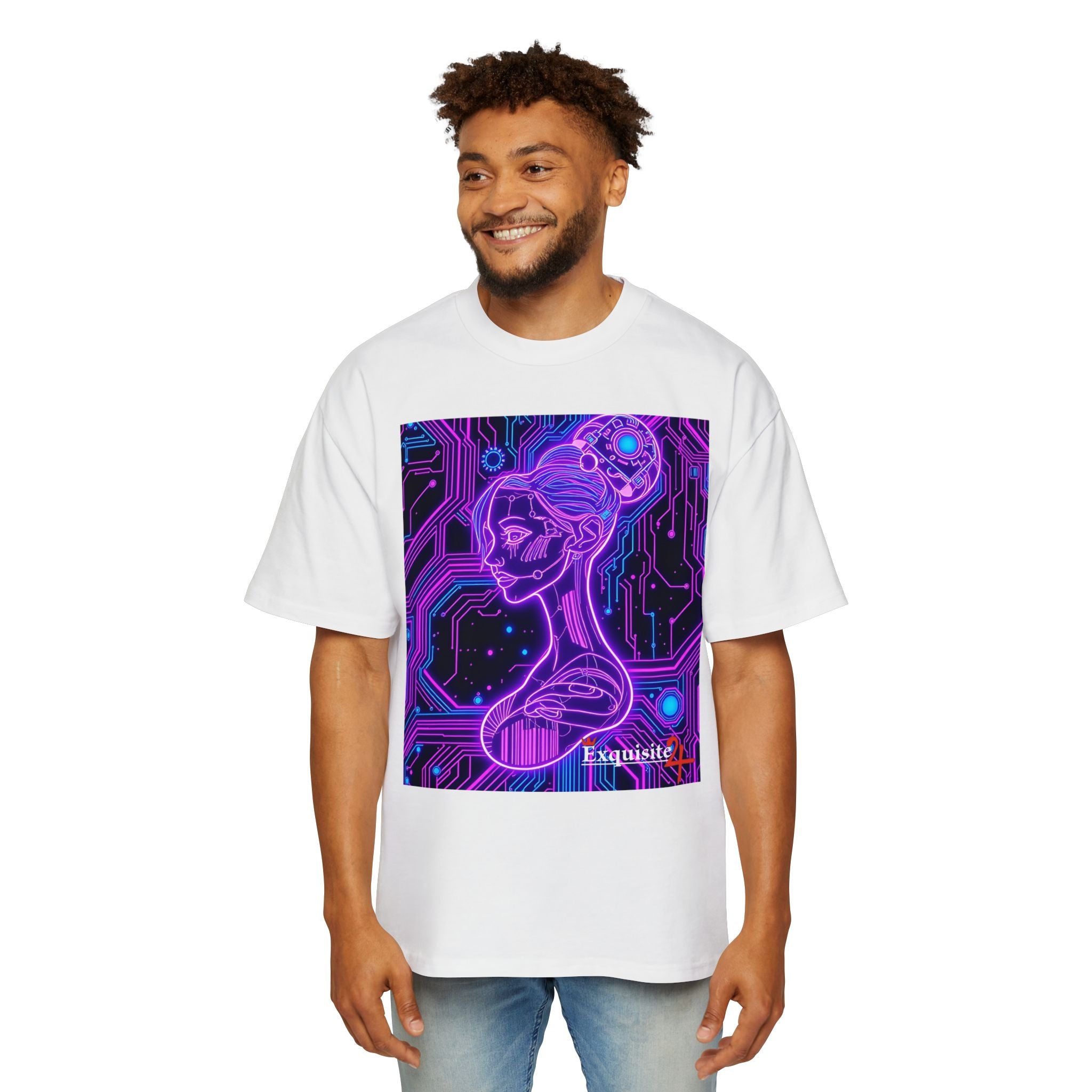 Cyberpunk Goddess Graphic Tee Oversized Men's T-Shirt