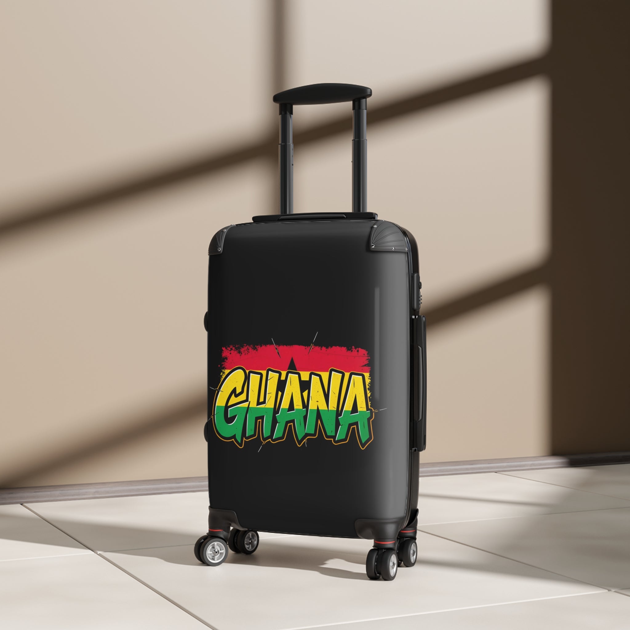 Ghana Flag Carry-On Suitcase – Rasta Colors Travel Luggage
