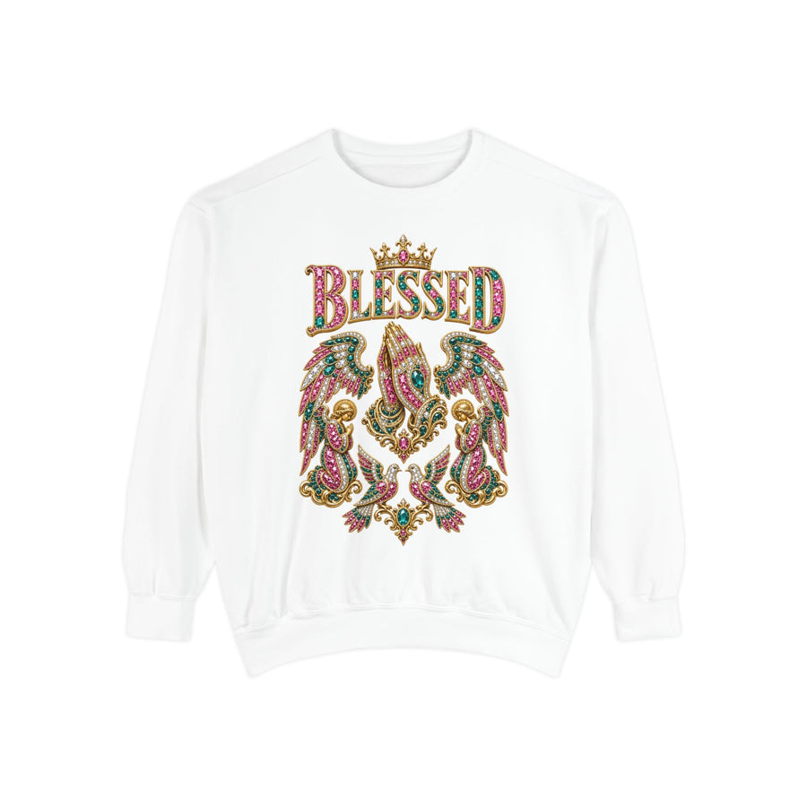 "BLESSED" Floral Angel Women's Sweatshirt