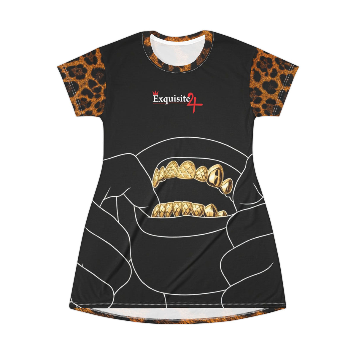 Exquisite 24 Leopard Grillz Graphic T-Shirt Dress