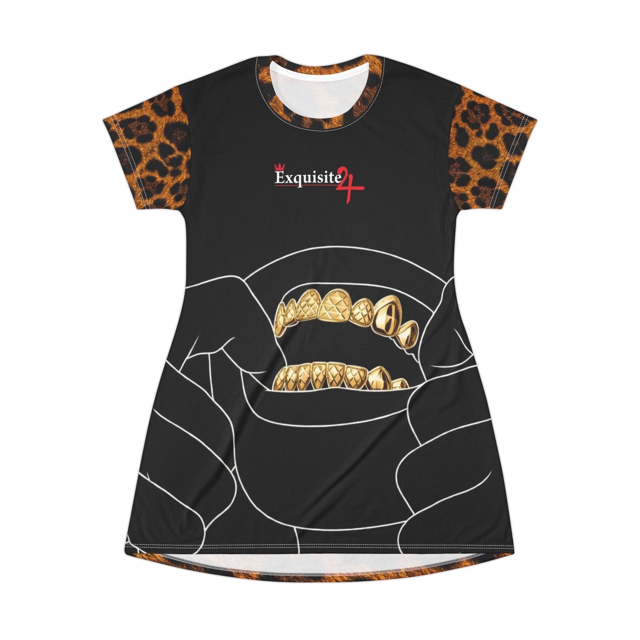 Exquisite 24 Leopard Grillz Graphic T-Shirt Dress