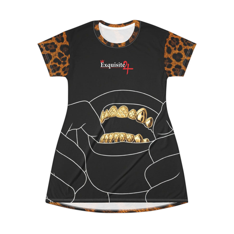 Exquisite 24 Leopard Grillz Graphic T-Shirt Dress