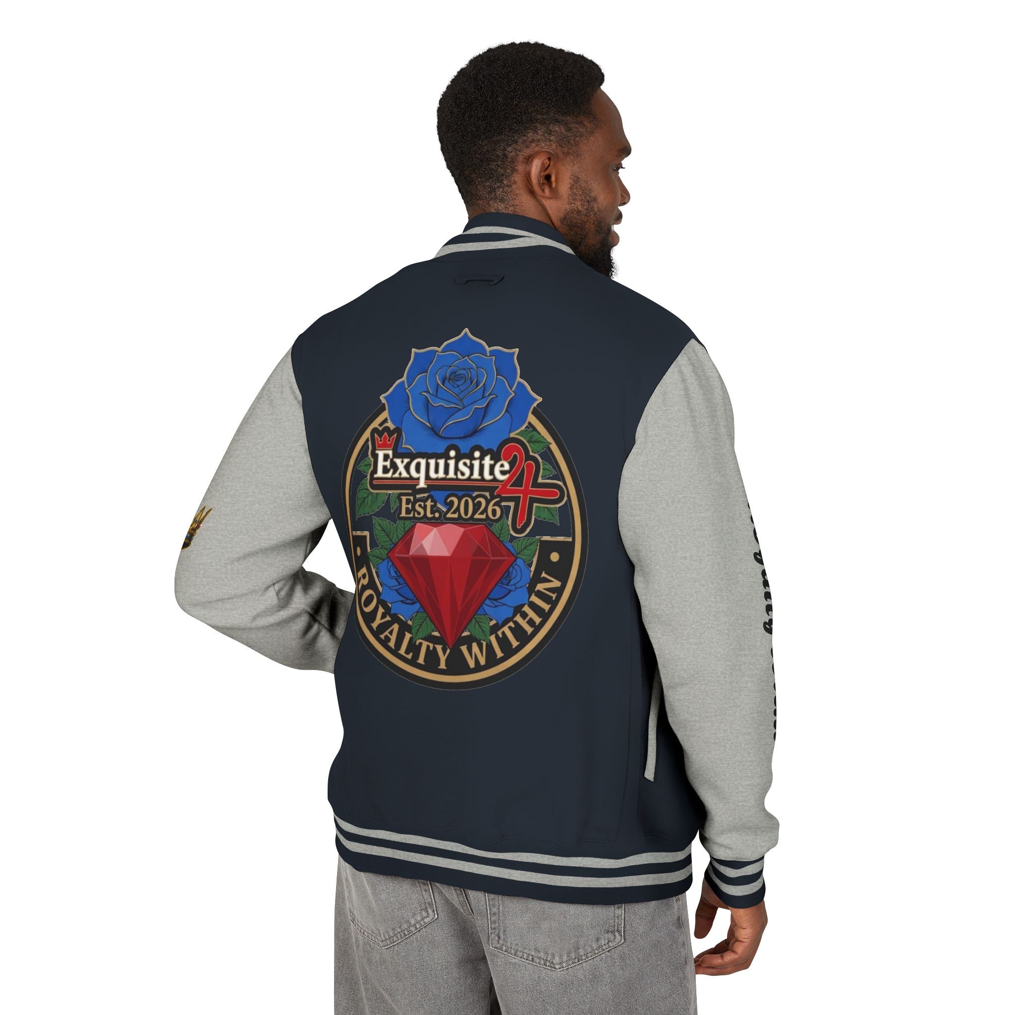 Exquisite 24 Royalty Within Emblem Varsity Jacket