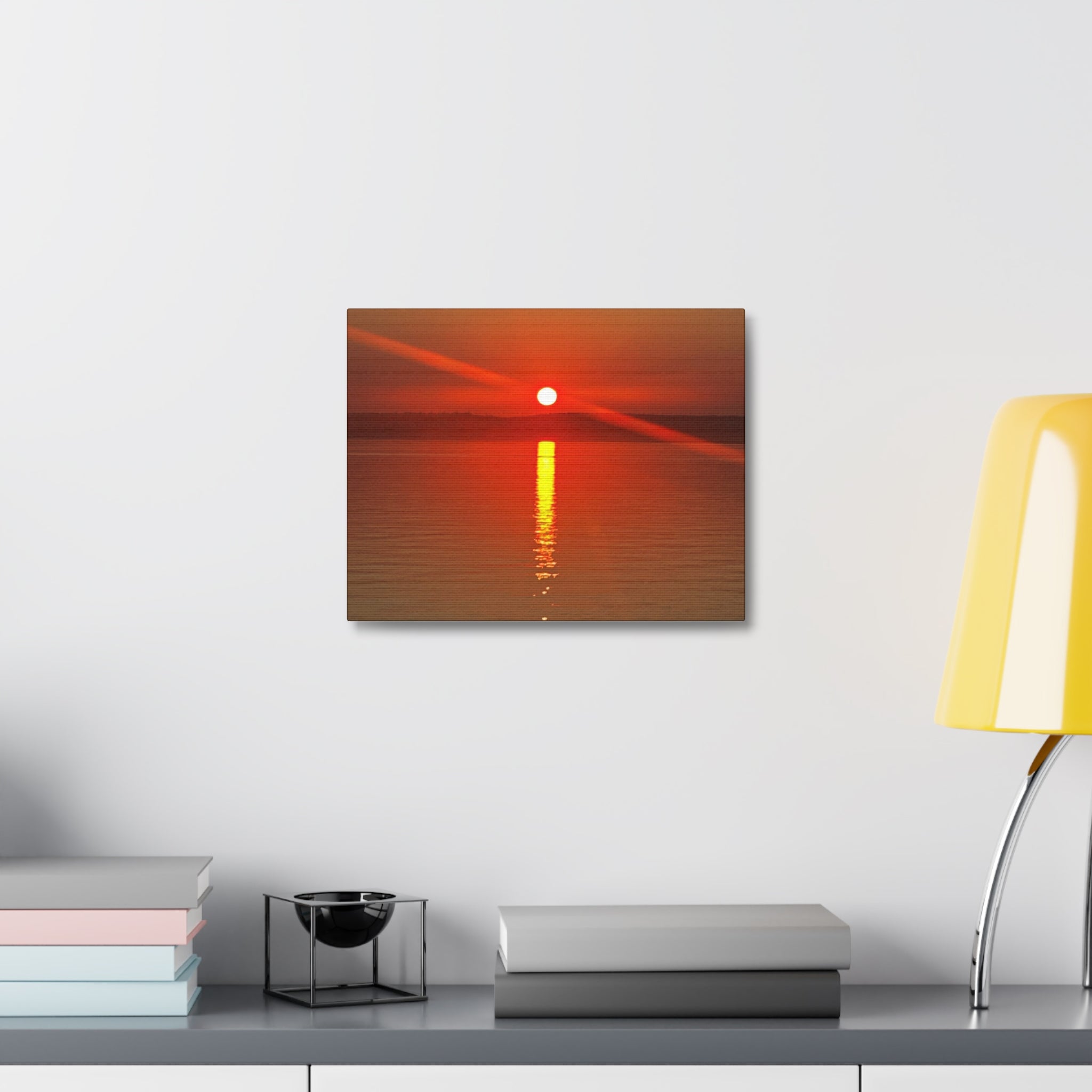 Sunset Reflection Stretched Canvas Wall Art