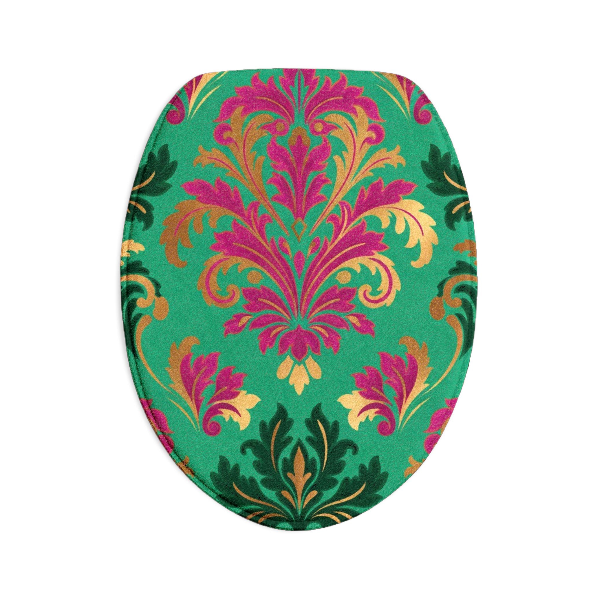 Toilet Seat Cover Set - Tropical Damask 3-Piece Bathroom Decor