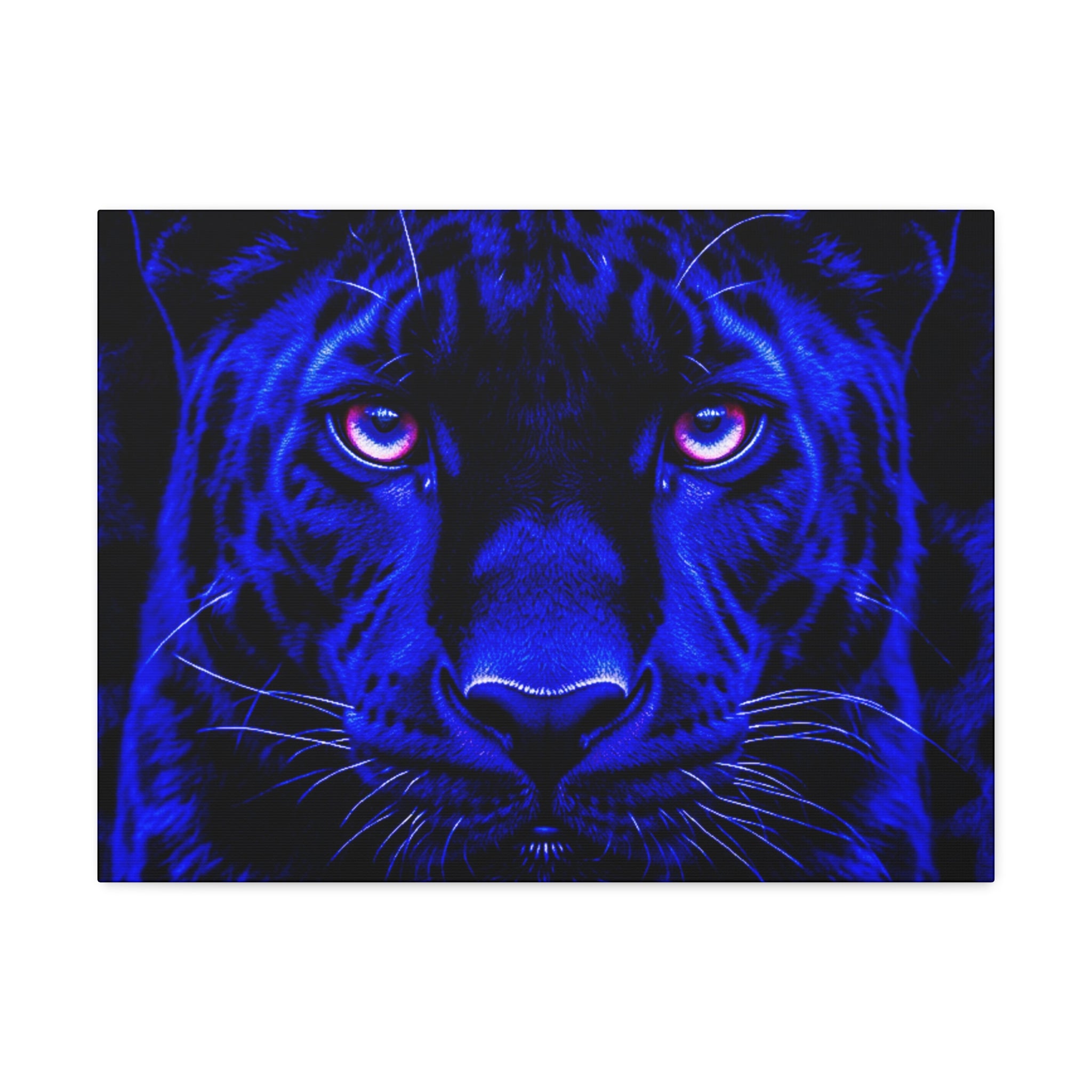 Blue Panther Stretched Canvas Wall Art