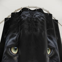 Panther Face Shower Curtain – Dramatic Black Panther Bathroom Decor