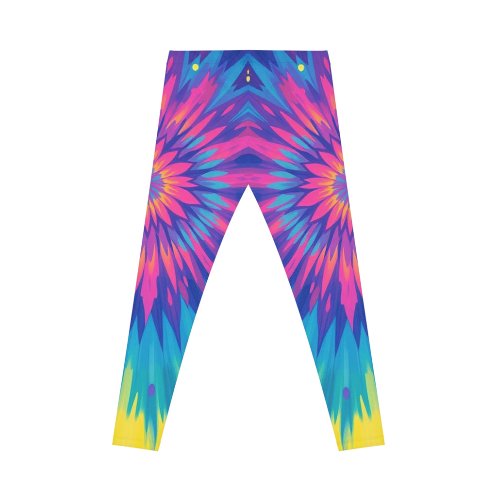 Tie-Dye Burst Women's Leggings — Vibrant Rainbow All-Over Print
