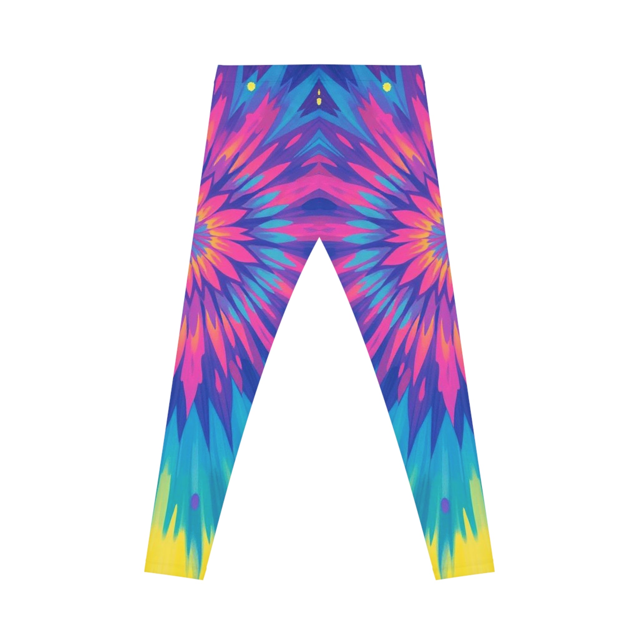Tie-Dye Burst Women's Leggings — Vibrant Rainbow All-Over Print