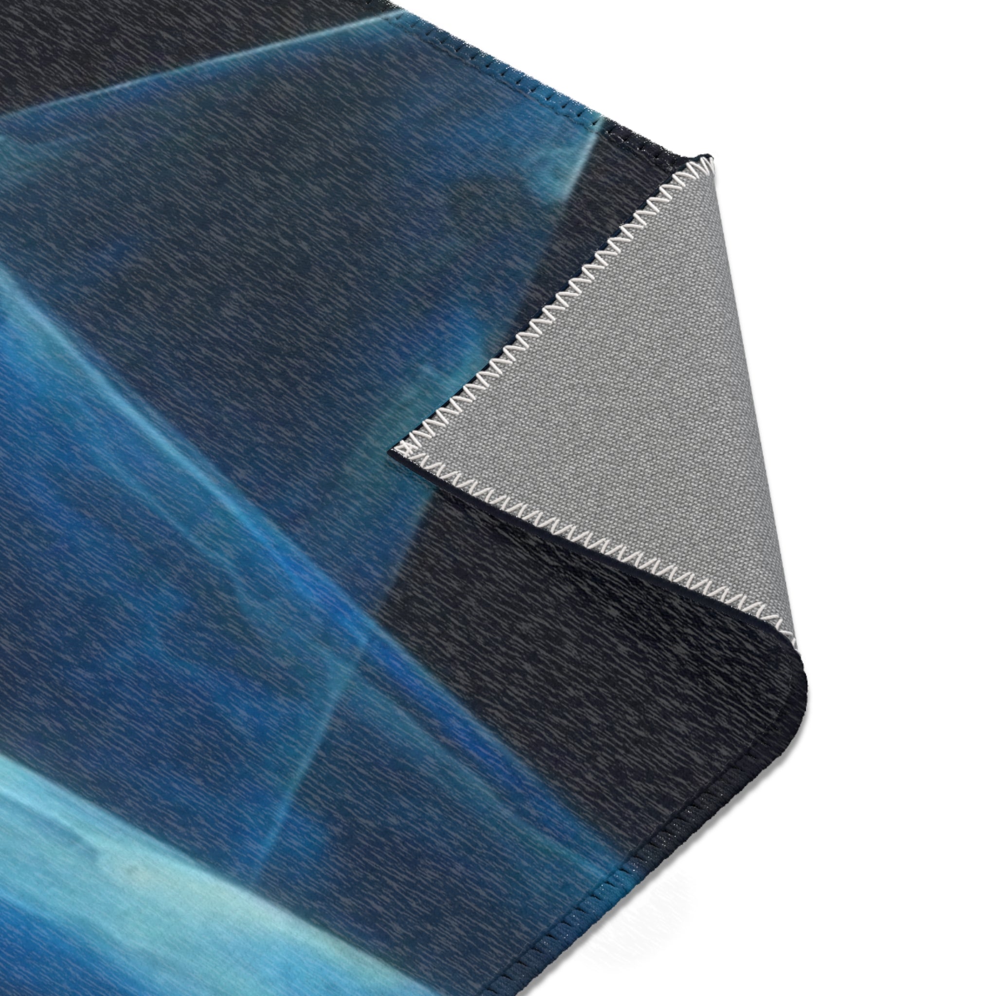 Geometric Blue Triangle Area Rug — Modern Abstract Accent Rug for Living Room & Bedroom