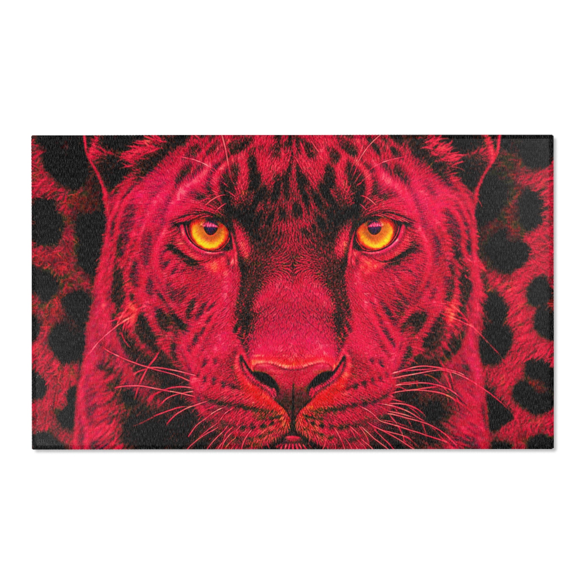 Red Leopard Area Rug – Bold Neon Leopard Accent Rug