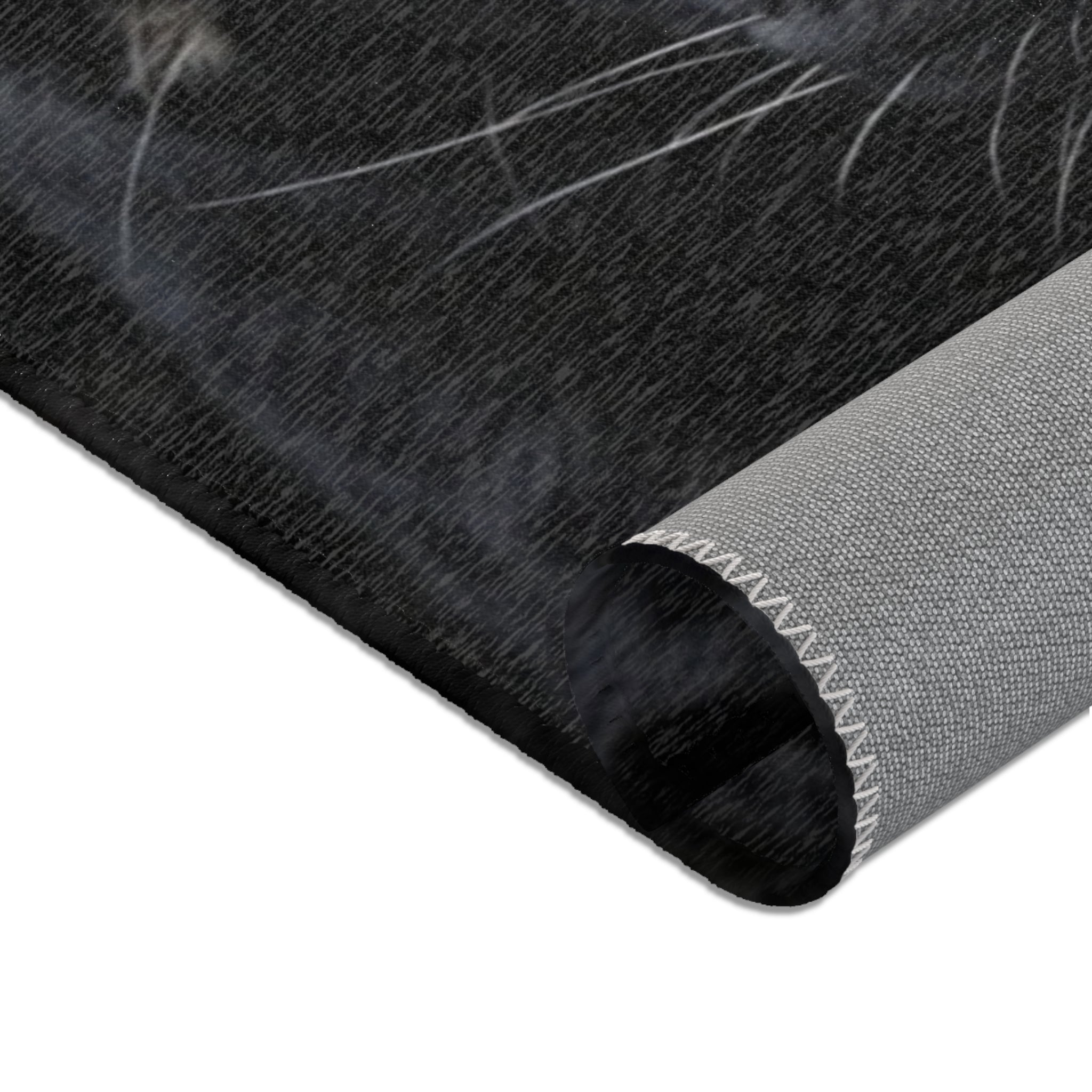 Black Panther Area Rug — Realistic Panther Face Decorative Accent Rug