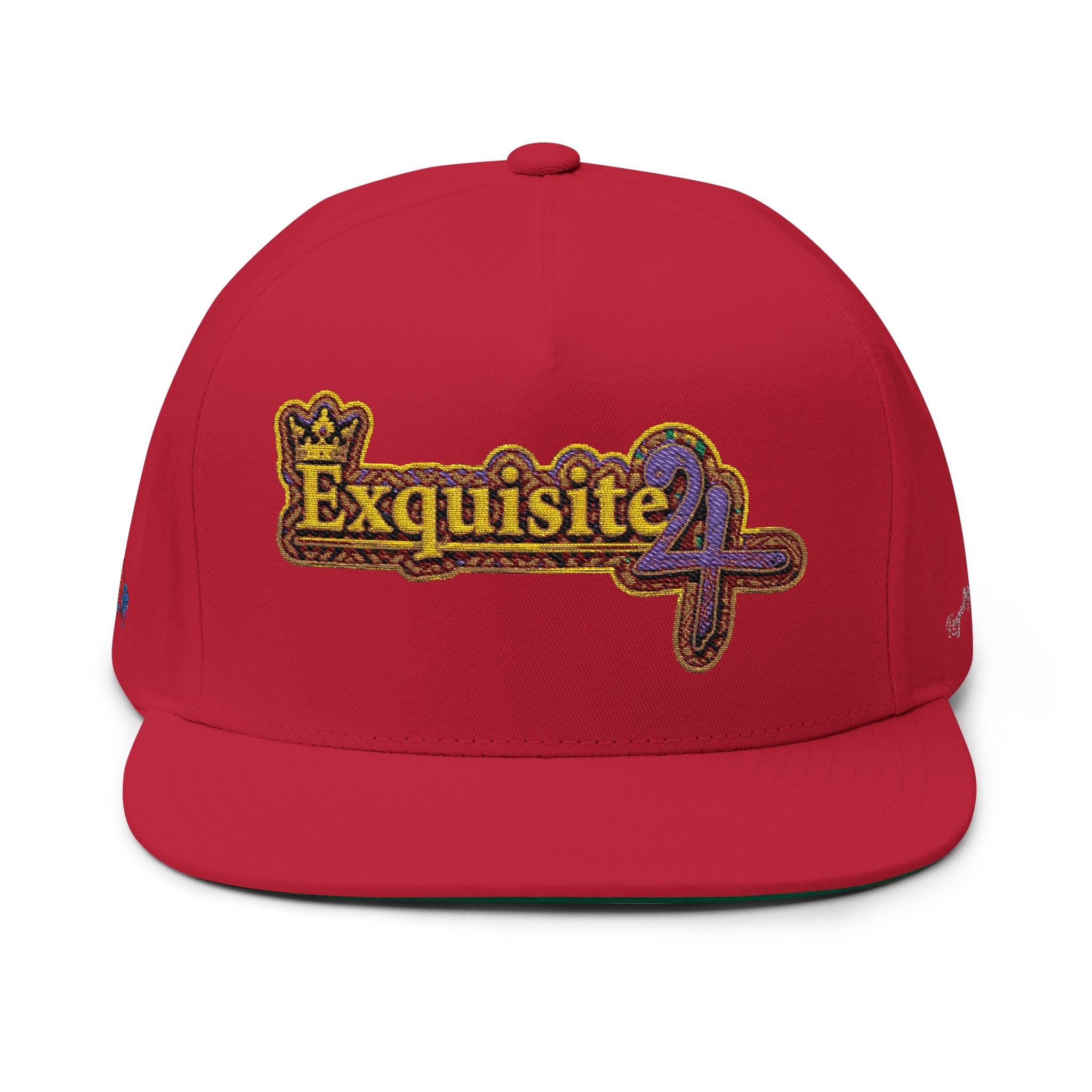 Exquisite 24 Embroidered Floral Patch Flat Bill Cap