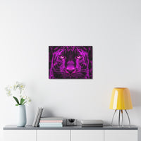 Purple Neon Panther Stretched Canvas – Vibrant Wall Art for Modern Rooms