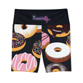 Donut Print Women's Workout Shorts - Colorful Dessert Activewear