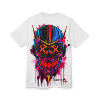 Neon Skull Helmet T-Shirt — Cyberpunk Biker Graphic Tee
