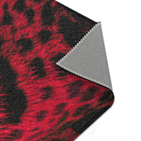 Red Leopard Area Rug – Bold Neon Leopard Accent Rug