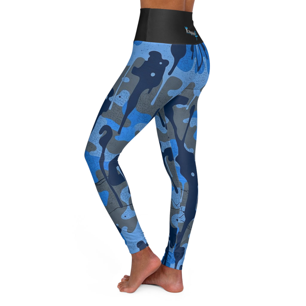 Blue Camo High-Waisted Leggings — Women's Athletic & Workout Tights