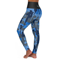 Blue Camo High-Waisted Leggings — Women's Athletic & Workout Tights
