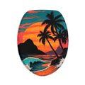 Tropical Sunset Toilet Seat Cover Set – 3-Piece Beach Bath Decor