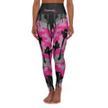 Pink Camo High-Waist Yoga Leggings — Women's Activewear with Drip Graphic