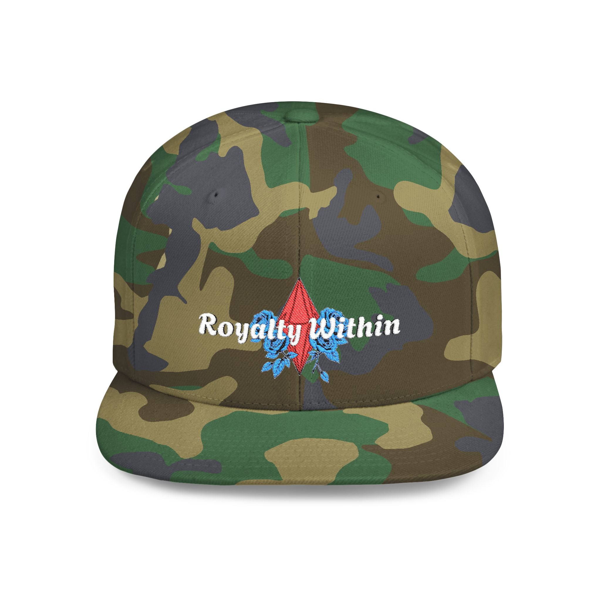 'Royalty Within' Embroidered Flat Bill Snapback Cap