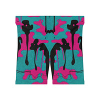 Teal & Magenta Drip Biker Shorts