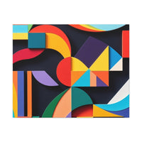 Abstract Geometric Stretched Canvas – Colorful Modern Wall Art
