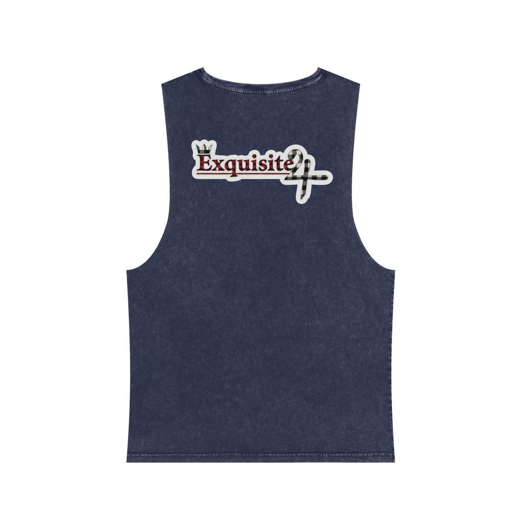 Exquisite 24 Patchwork Tank Top — Stonewash Plaid Graphic Tank