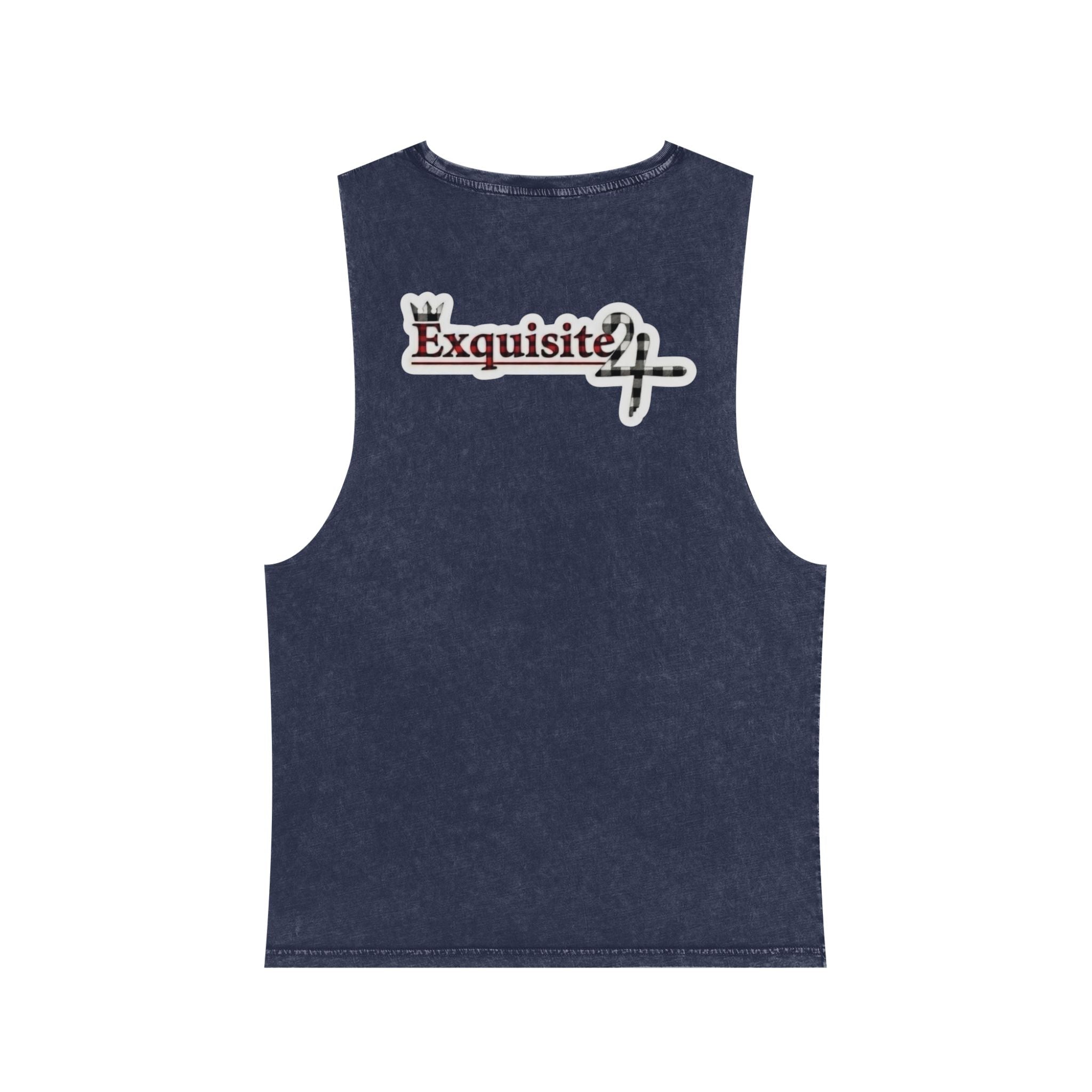 Exquisite 24 Patchwork Tank Top — Stonewash Plaid Graphic Tank