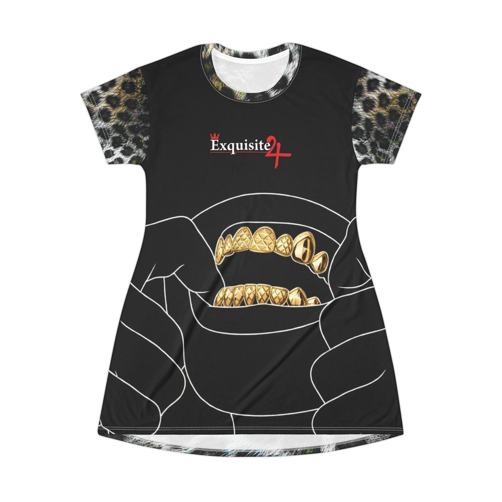 Leopard Grillz T-Shirt Dress — Snow Leopard