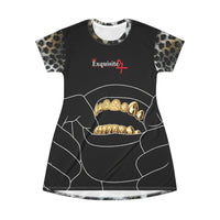 Leopard Grillz T-Shirt Dress — Snow Leopard