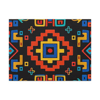 Bold Geometric Aztec Stretched Canvas Wall Art